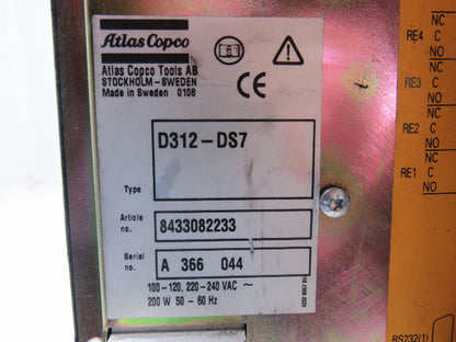 Atlas Copco D132-DS7 8433082233 Tensor DS7 Control Drive Nutrunner