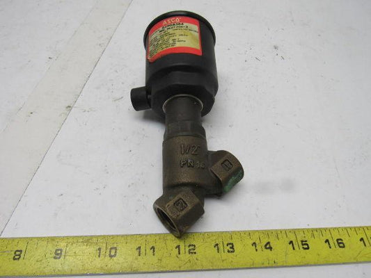 Asco 8290A384 Normally Closed Entry Under the Disc Angle Body Piston Valve 1/2"