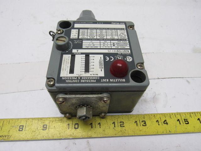 Allen Bradley 836T-T261JX15 Adjustable Electromechanical Pressure Control Switch