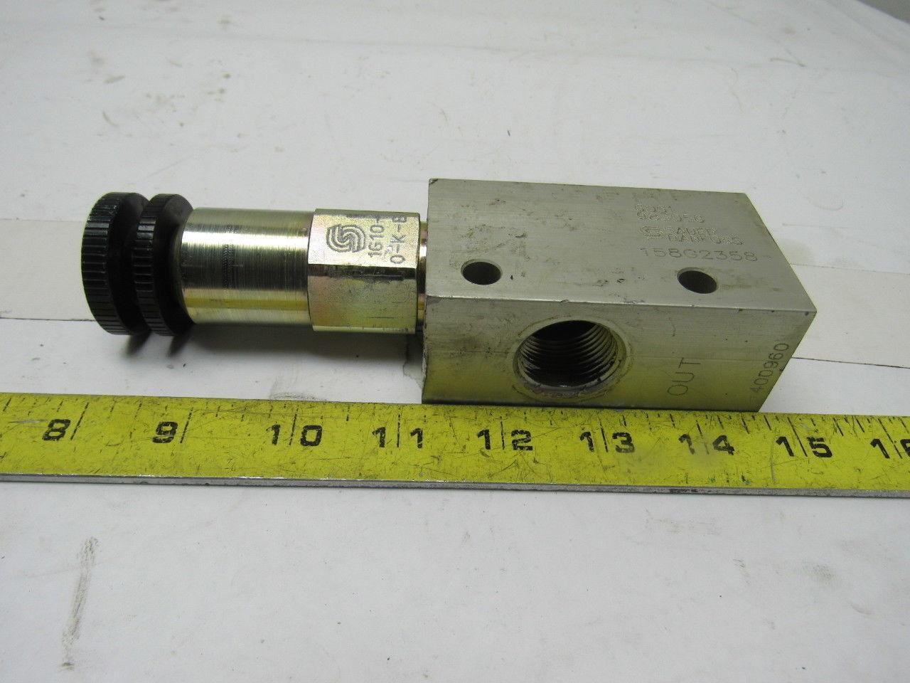 Sauer Danfoss 1G10-O-K-E Direct Duty Safety Relief Spool Valve 3/4" In/Out