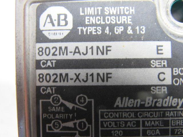 Allen Bradley 802M-AJ1NF Ser. E Top Push Spring Return Limit Switch