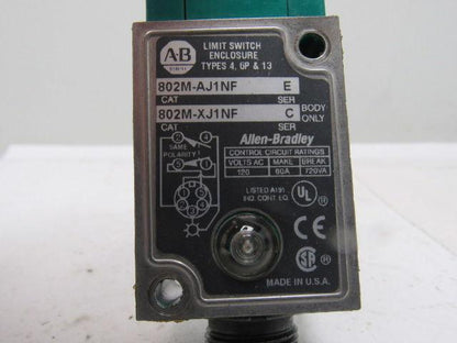 Allen Bradley 802M-AJ1NF Ser. E Top Push Spring Return Limit Switch