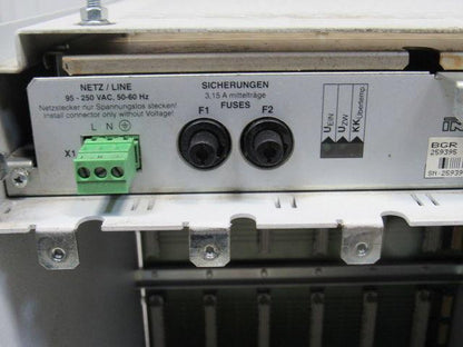 Indramat MTCB 02-00 MT-CNC Six Slot Rack W/BGR NTB 02-00 Power Supply
