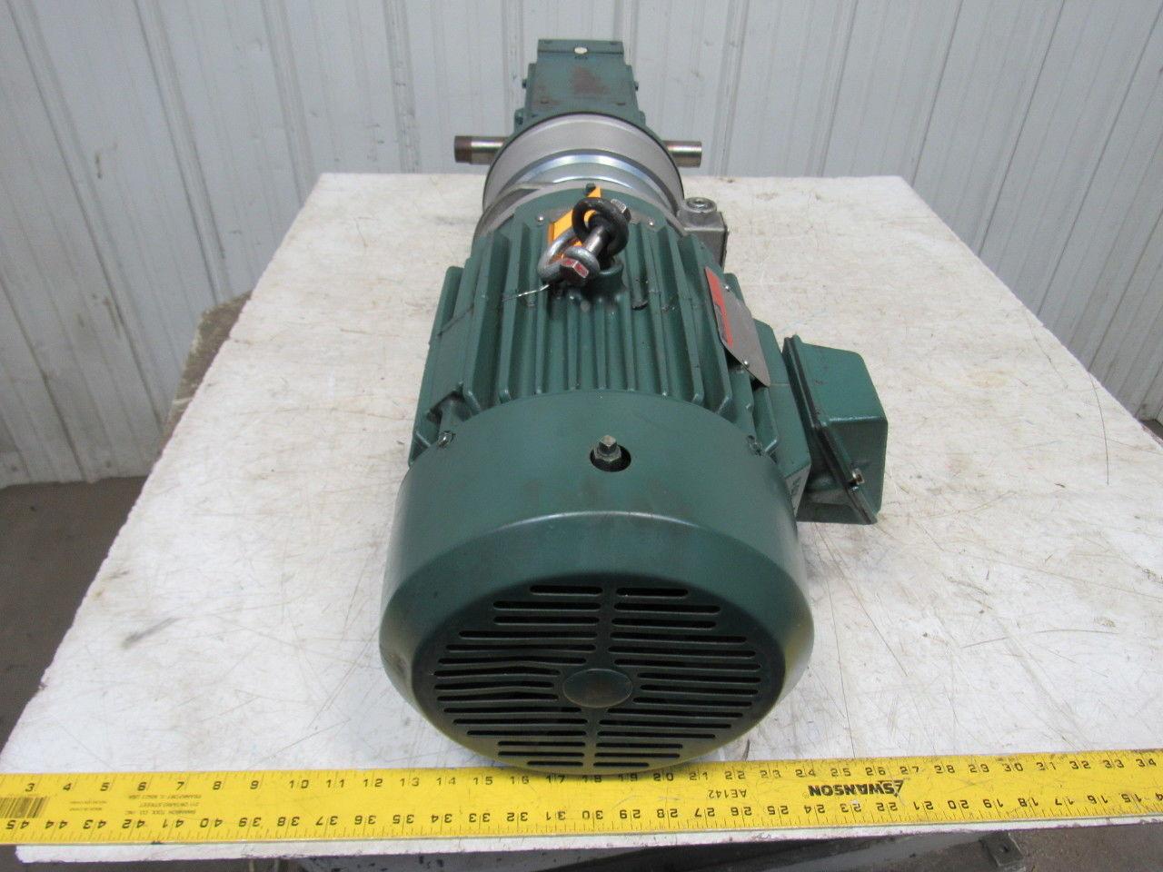Dodge Reliance C262B15N180KL1 3HP 460V 15:1 Ratio Dual Shaft Gearmotor W/Brake