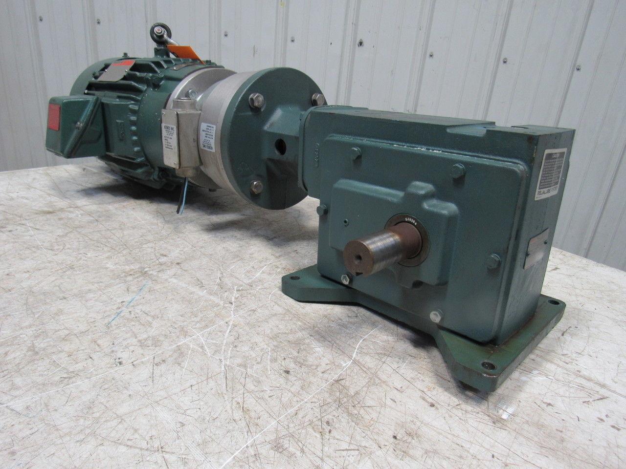 Dodge Reliance C262B15N180KL1 3HP 460V 15:1 Ratio Dual Shaft Gearmotor W/Brake