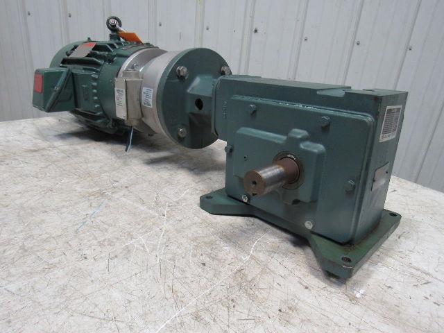 Dodge Reliance C262B15N180KL1 3HP 460V 15:1 Ratio Dual Shaft Gearmotor W/Brake