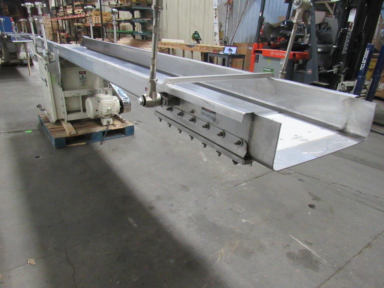 Triple S Dynamics 8/2/LH Slipstick Stainless Steel Vibratory Feeder Conveyor