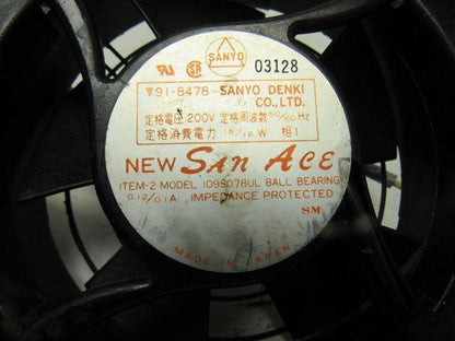 Sanyo Denki 91-8478 109S078UL 200V 120mm Square Cabinet Cooling Fans Lot Of 3