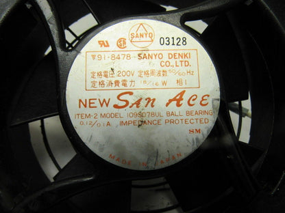 Sanyo Denki 91-8478 109S078UL 200V 120mm Square Cabinet Cooling Fans Lot Of 3