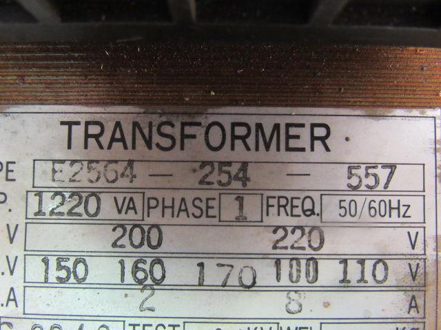 Gomi E2564-254-557 200/220V Pri 150/160-170/100-110V Sec. Transformer 1220VA 1Ph