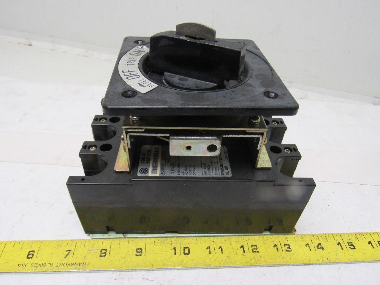 Terasaki TO-225CA 500V DC250V 150A 3 Pole Circuit Breaker W/Handle Assembly