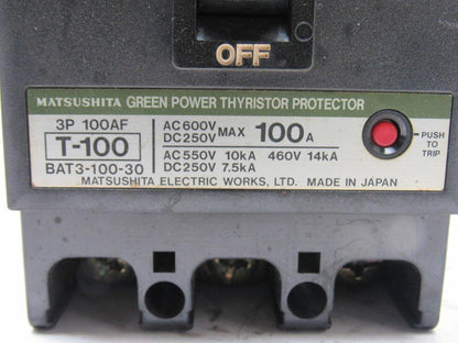 Matsushita T-100 600VAC 250VDC 100A Thyristor Circuit Breaker