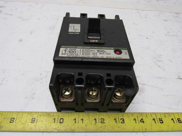 Matsushita T-100 600VAC 250VDC 100A Thyristor Circuit Breaker