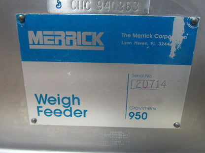 Merrick 950 Stainless Food Grade Weigh Feeder Belt Scale Conveyor Gravimerik