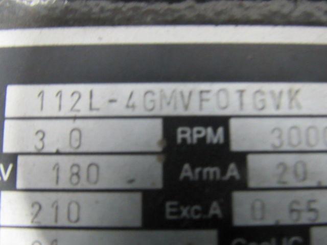 112L-4GMVF0TGVK 180arm/210exc VDC 3000RPM 3.0kW DC Motor Pump W/ 460V Brake