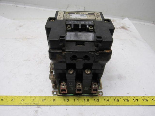 Square D Class8502 Type SEG2 Size 3 600VAC 50Hp MAX 120V Coil 3Pole Contactor