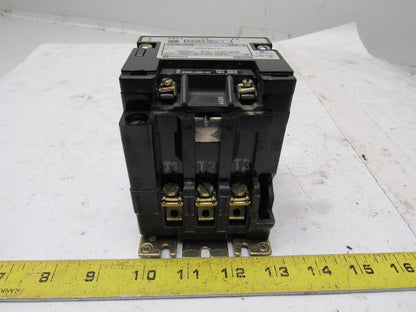 Square D 8502SCO2S Motor Starter Contactor 3 Pole 600VAC 10Hp 27A 120V Coil