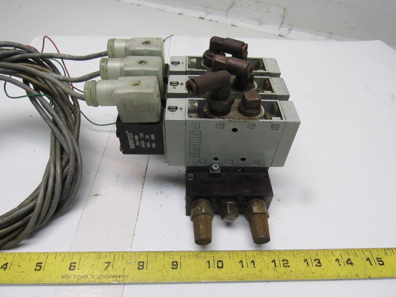 Numatics L23BA452B000061 2/4 Way Single Solenoid Valve Bank Manifold 24VDC Coil