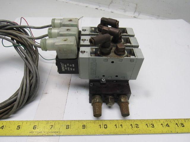 Numatics L23BA452B000061 2/4 Way Single Solenoid Valve Bank Manifold 24VDC Coil