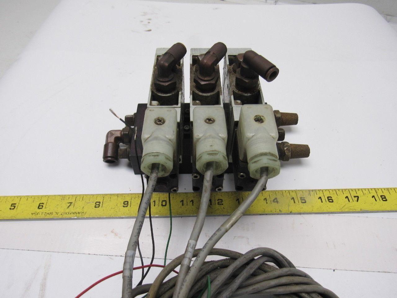 Numatics L23BA452B000061 2/4 Way Single Solenoid Valve Bank Manifold 24VDC Coil