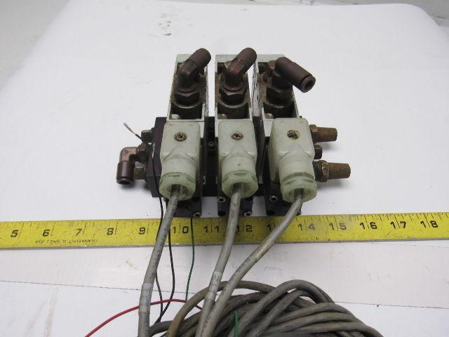 Numatics L23BA452B000061 2/4 Way Single Solenoid Valve Bank Manifold 24VDC Coil