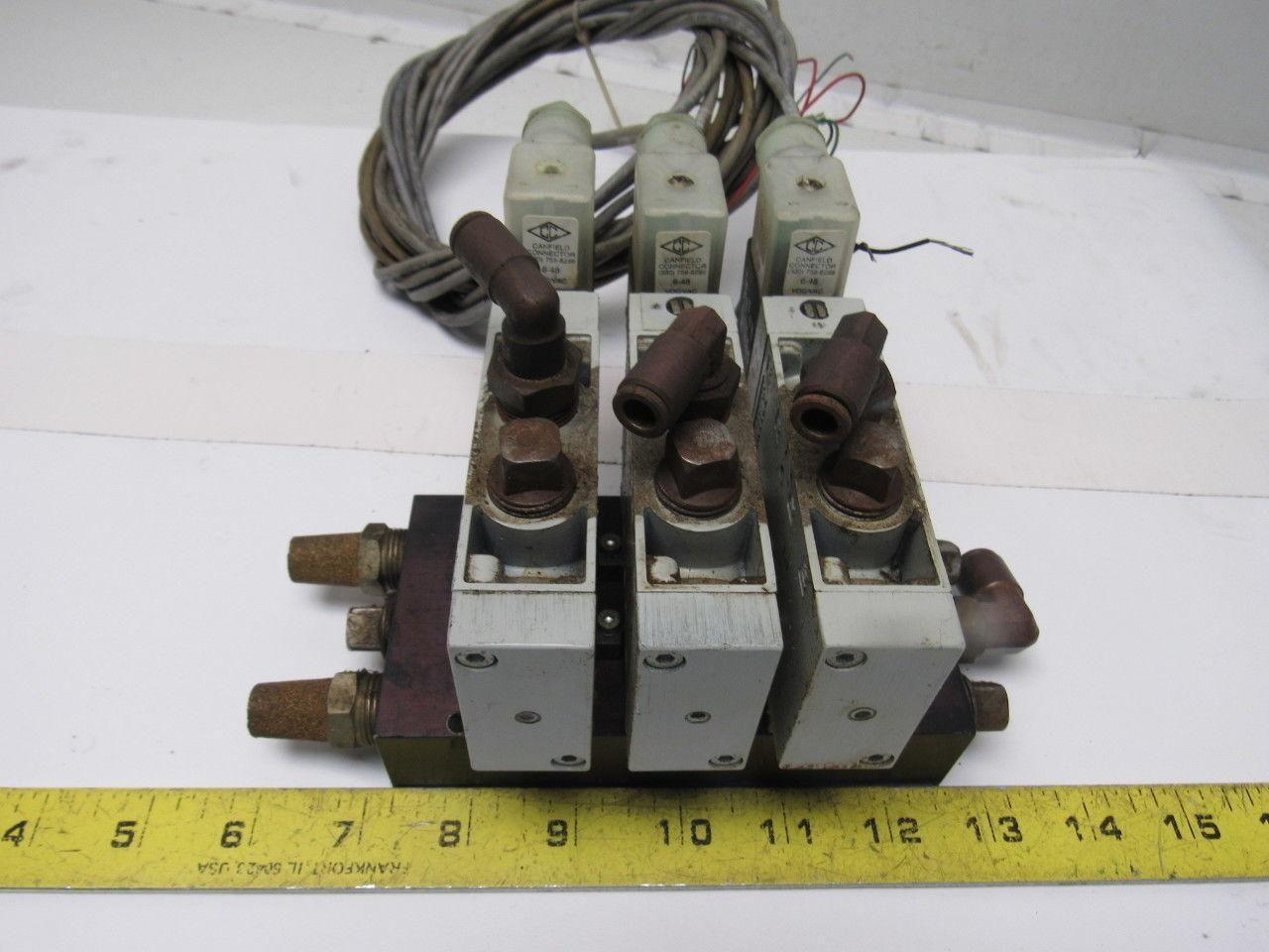 Numatics L23BA452B000061 2/4 Way Single Solenoid Valve Bank Manifold 24VDC Coil