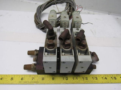 Numatics L23BA452B000061 2/4 Way Single Solenoid Valve Bank Manifold 24VDC Coil