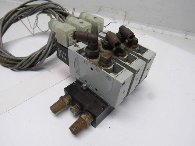 Numatics L23BA452B000061 2/4 Way Single Solenoid Valve Bank Manifold 24VDC Coil
