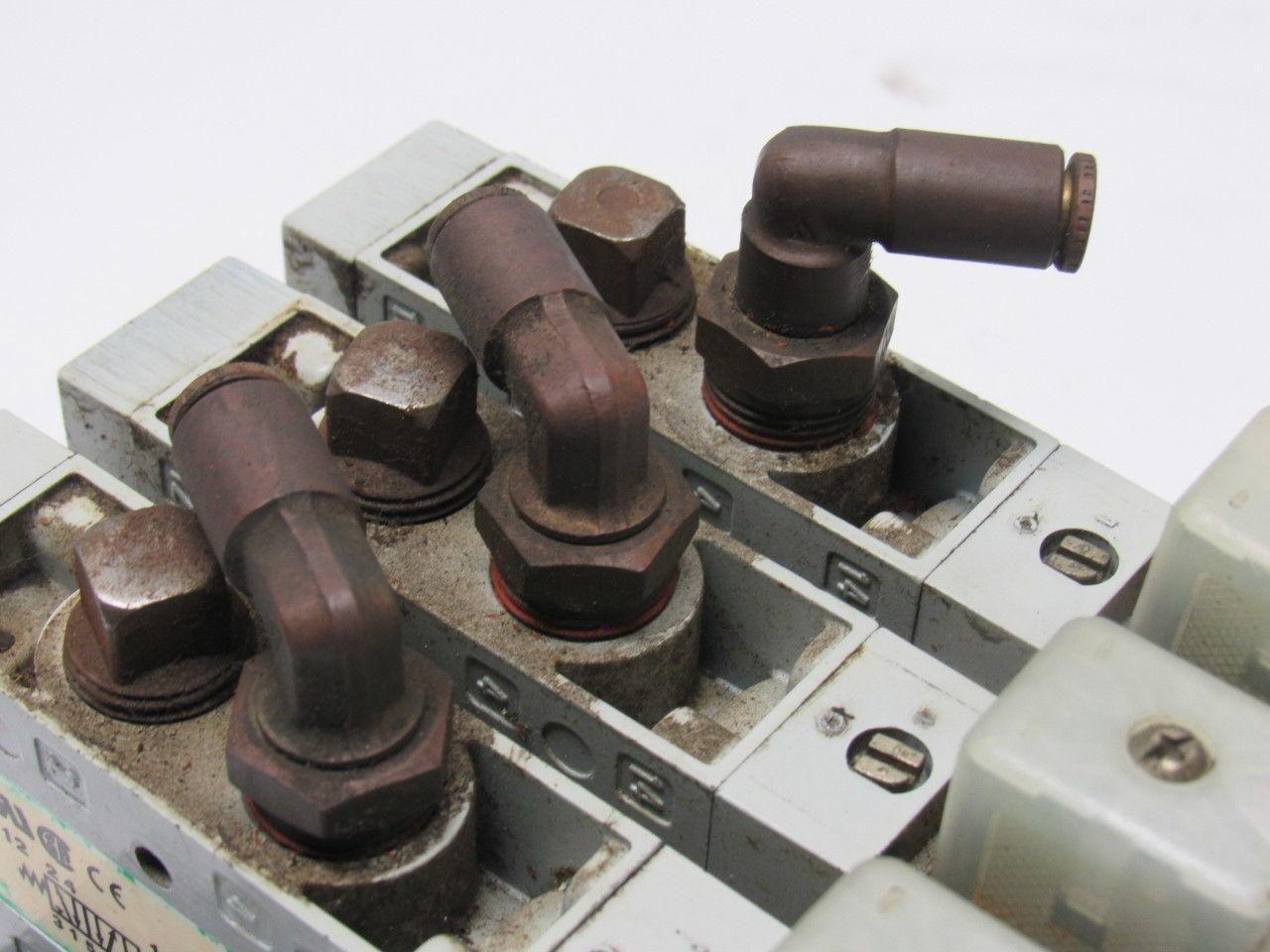 Numatics L23BA452B000061 2/4 Way Single Solenoid Valve Bank Manifold 24VDC Coil