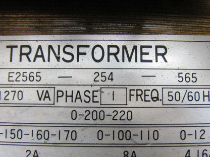 Gomi E2565-254-565 200/220V Pri 150-180/100-110 50/60Hz  1270KV Trans Former