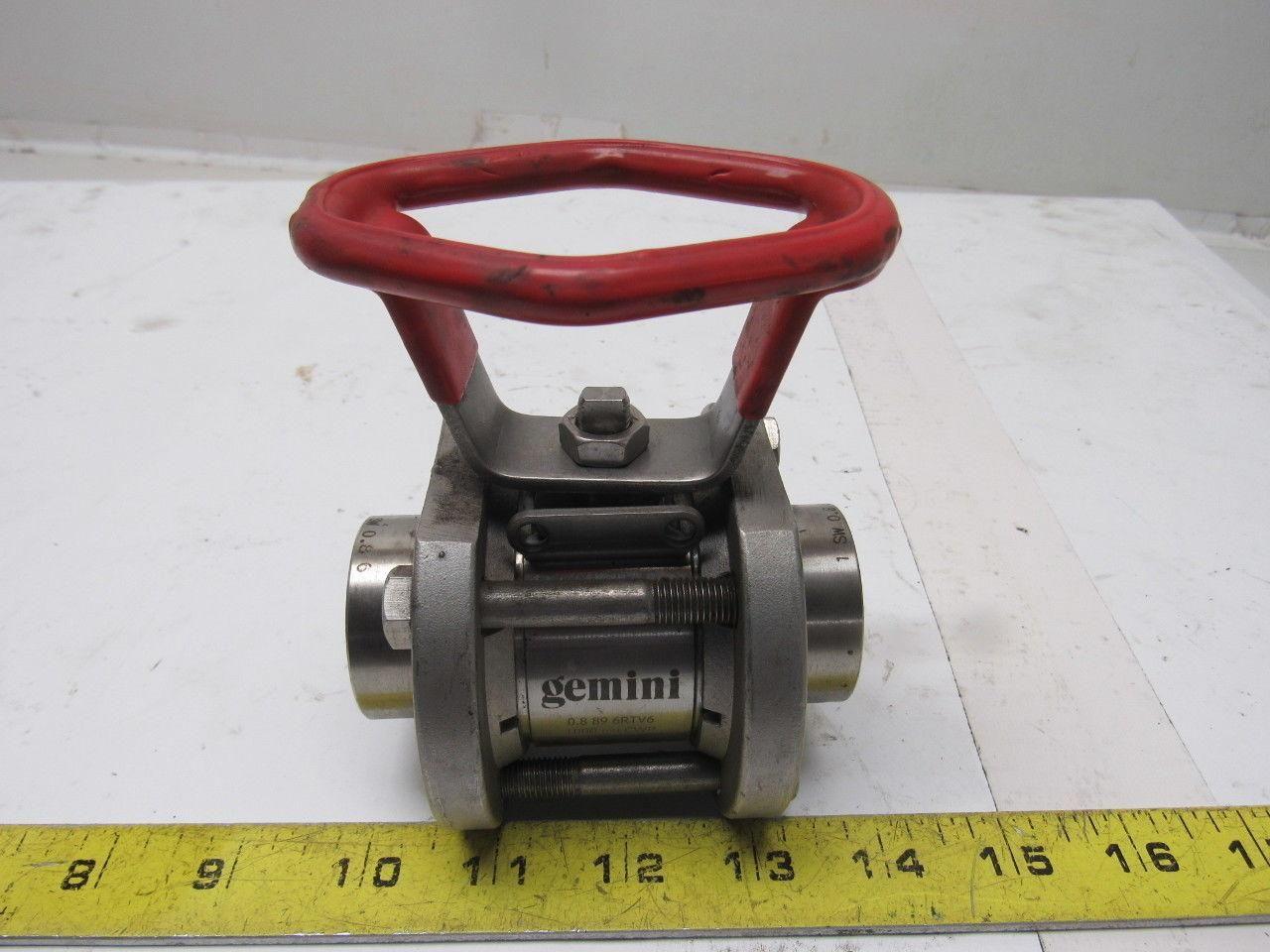 Gemini 0.8 89 6RTV6 1" Socket Weld Stainless Steel Manual Actuated Ball Valve