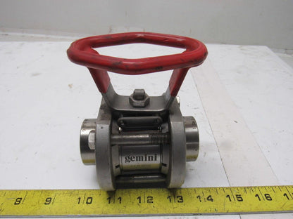 Gemini 0.8 89 6RTV6 1" Socket Weld Stainless Steel Manual Actuated Ball Valve