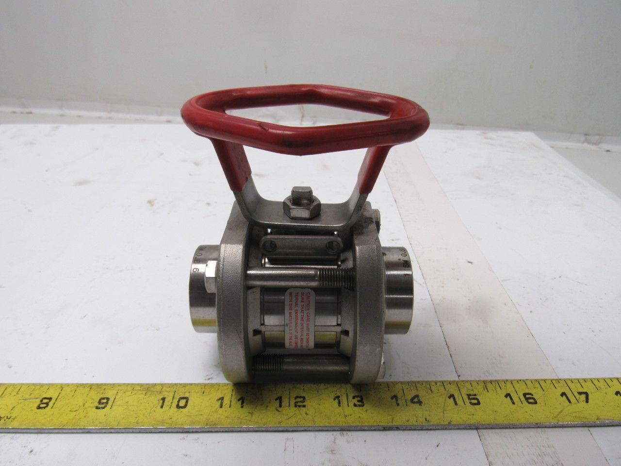 Gemini 0.8 89 6RTV6 1" Socket Weld Stainless Steel Manual Actuated Ball Valve
