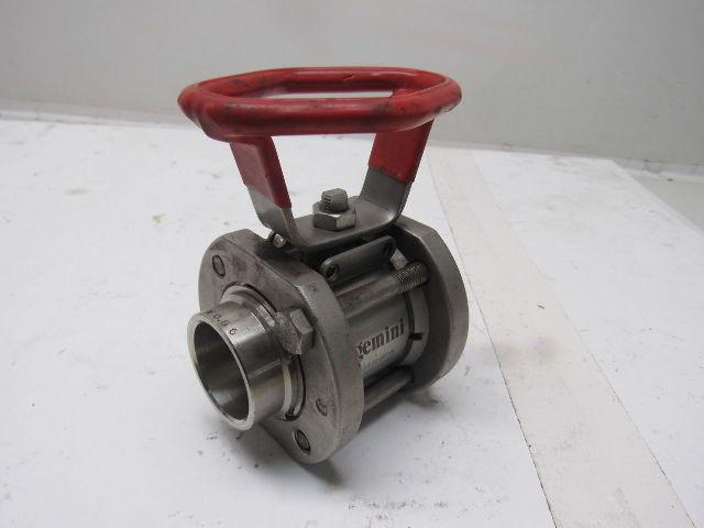 Gemini 0.8 89 6RTV6 1" Socket Weld Stainless Steel Manual Actuated Ball Valve