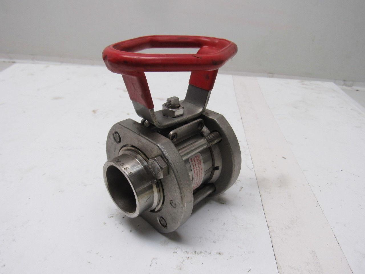 Gemini 0.8 89 6RTV6 1" Socket Weld Stainless Steel Manual Actuated Ball Valve