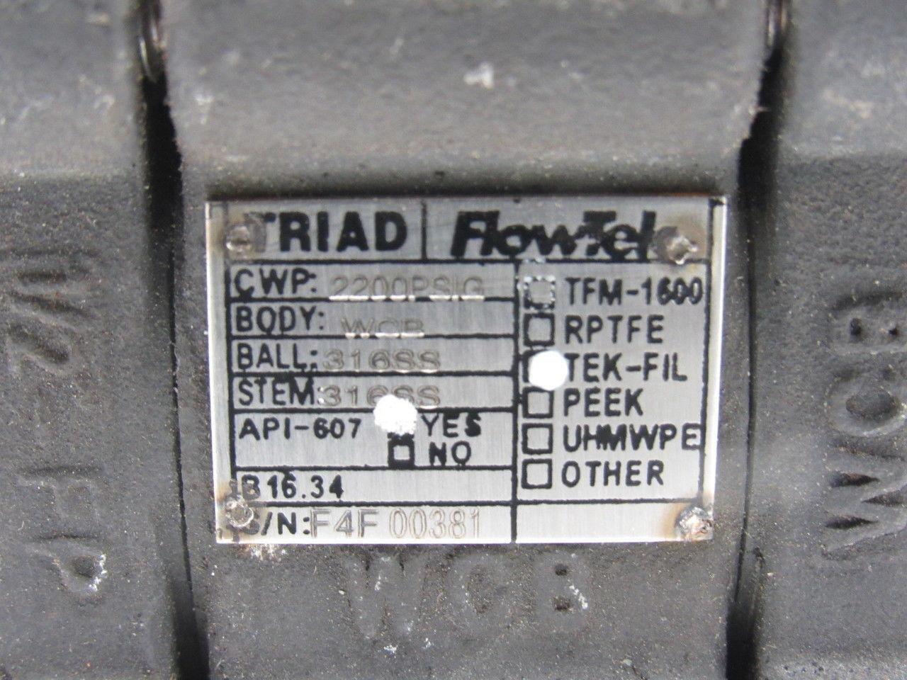 Flow-Tek Triad 1/2" Socket Weld Ball Valve 2200 WOG