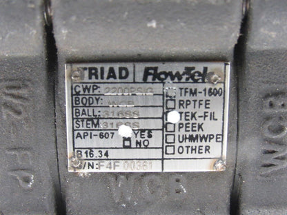Flow-Tek Triad 1/2" Socket Weld Ball Valve 2200 WOG