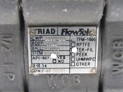Flow-Tek Triad 1/2" Socket Weld Ball Valve 2200 WOG