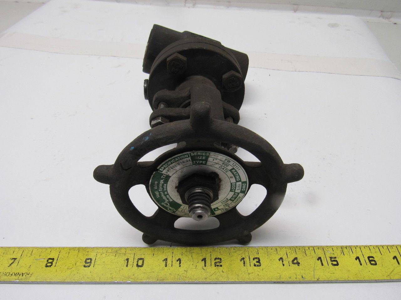 Flowserve SW12111 40405-2 R21 1" Socket Weld 800# Gate Valve