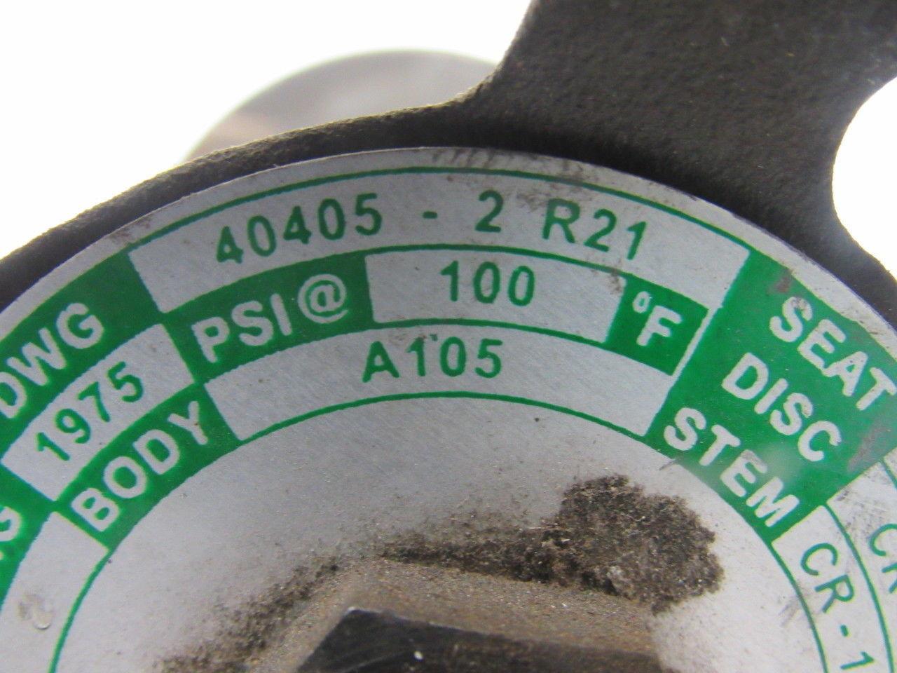 Flowserve SW12111 40405-2 R21 1" Socket Weld 800# Gate Valve