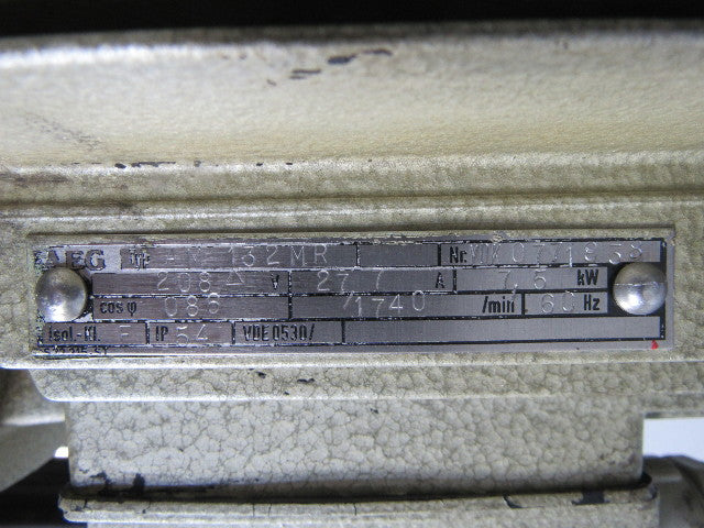 AEG Truninger AM 132MR QT33-012 10Hp 7.5kW 1740RPM 208V Hydraulic Pump 320 Bar