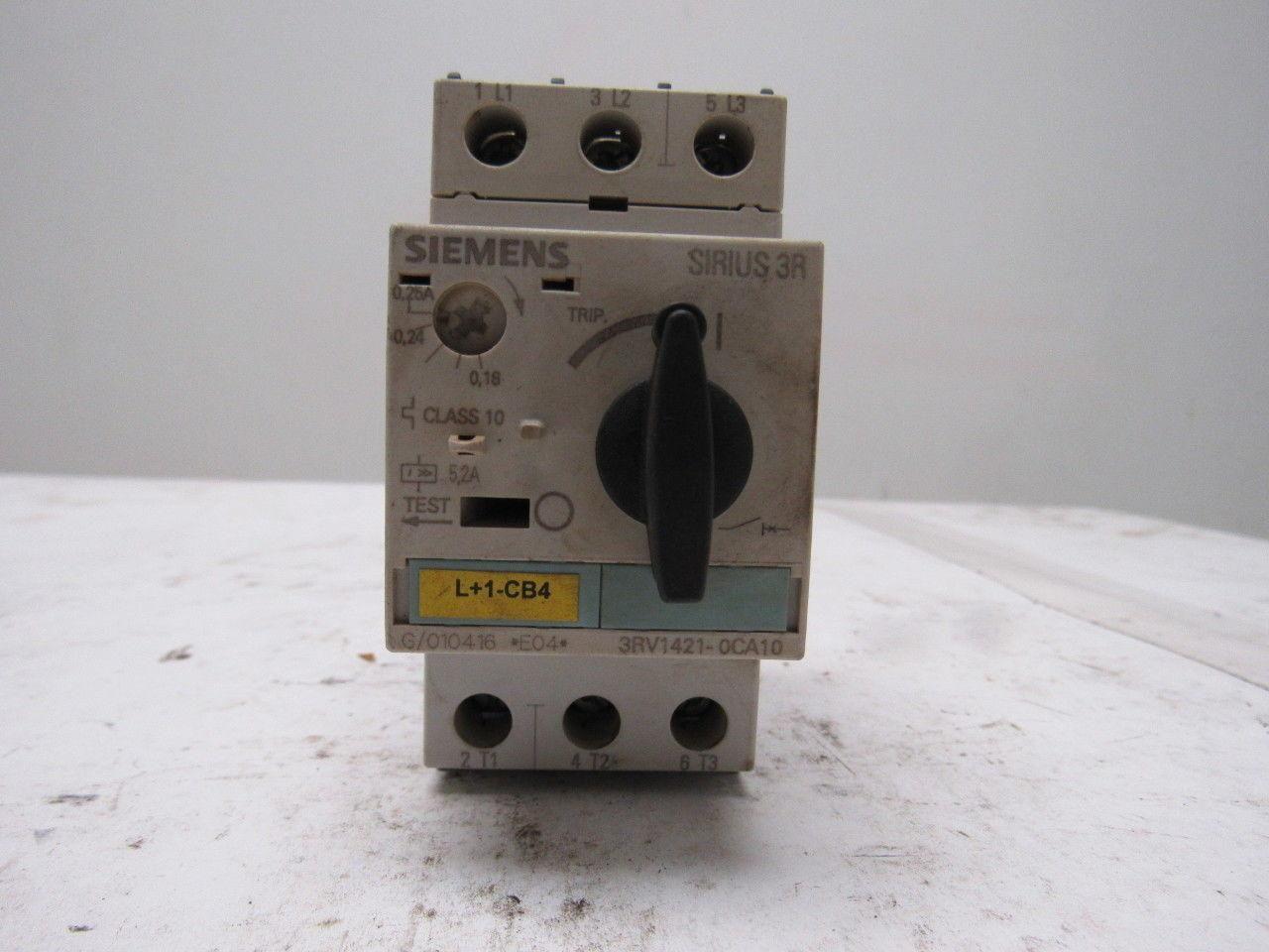 Siemens 3RV1421-0CA10 3 Pole SO 690V Max 0.18-0.25A Trip Range Manual Starter
