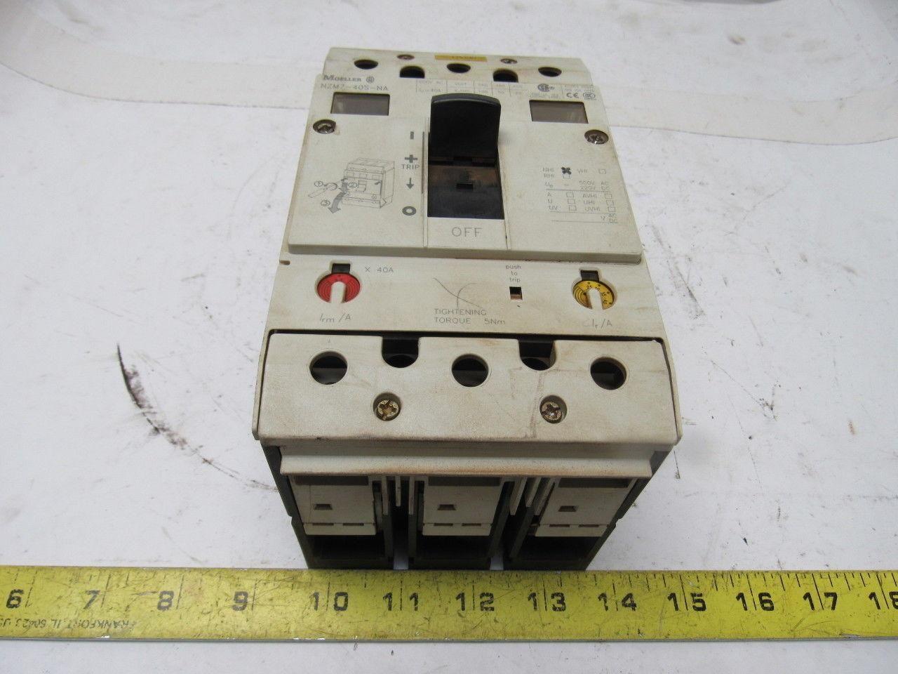 Moeller NZM7-40S-NA 600V 150A 40A Trip Circuit Breaker Disconnect