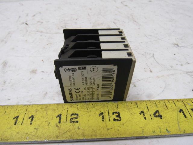 Siemens 3RH1911-2FA31 10A 240V Auxiliary Contact Lot Of 3