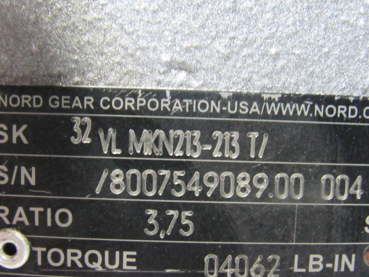 Nord SK32-VLMKN213-213T  In Line Speed Reducer 3.75:1 Ratio