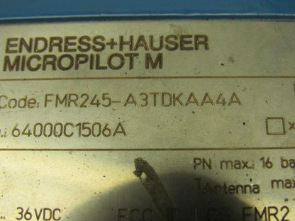 Endress Hauser FMR245-A3TDKAA4A 16 Bar MAX Tank Material Level Radar Transmitter