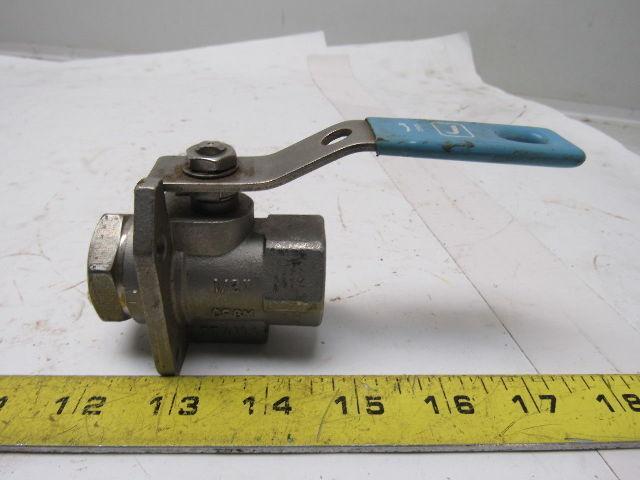 J Flow Controls 1/2" CF8M Stainless Steel Ball Valve 2000 CWP Lot Of 2