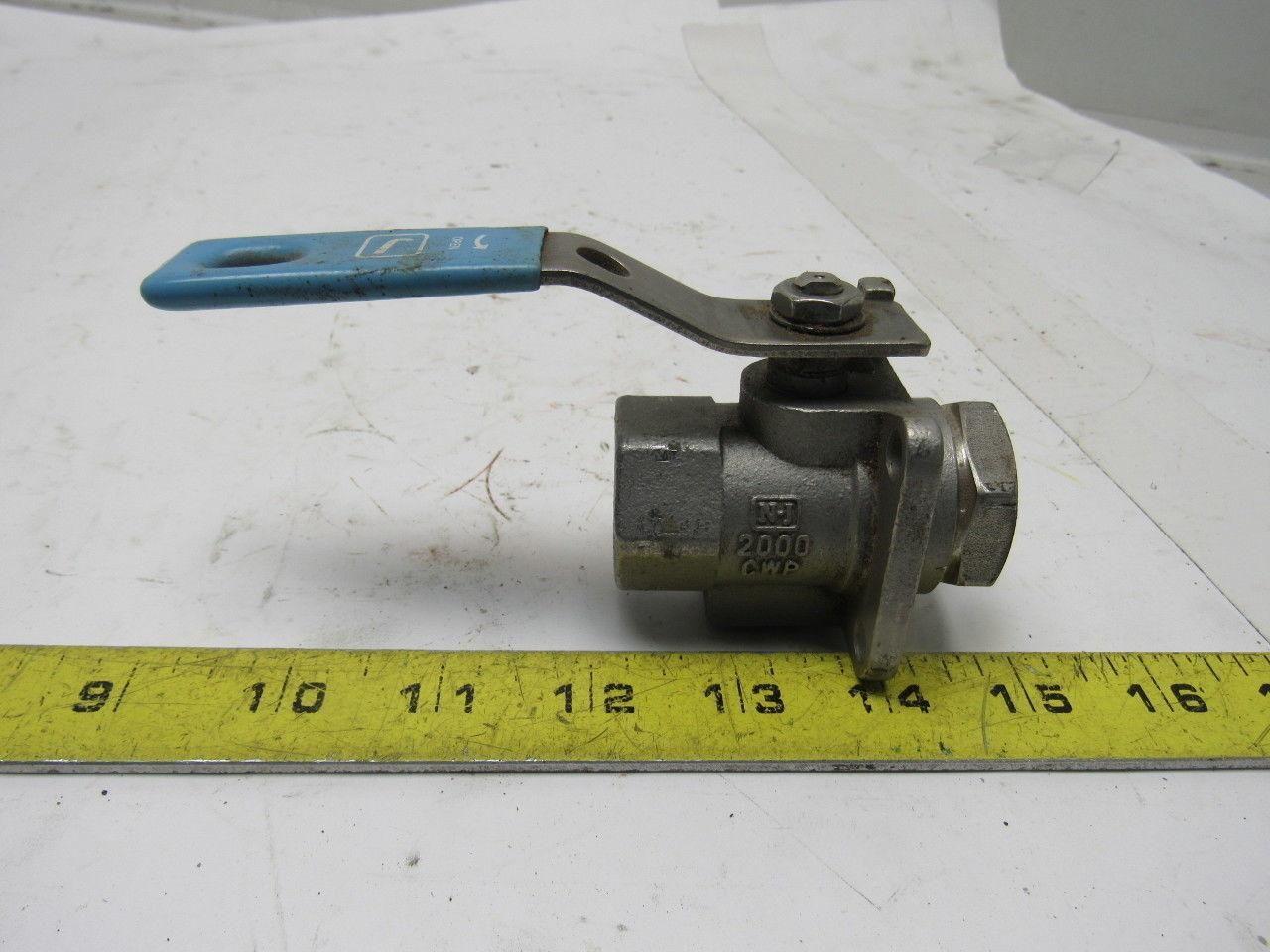 J Flow Controls 1/2" CF8M Stainless Steel Ball Valve 2000 CWP Lot Of 2
