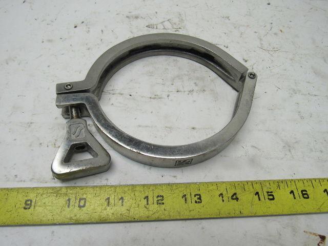 Waukesha Cherry-Burrell 4" Sanitary Hinged Split Clamp Stainless Steel