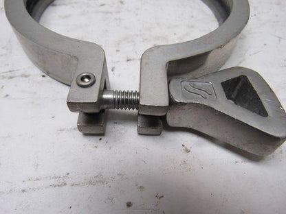 Waukesha Cherry-Burrell 4" Sanitary Hinged Split Clamp Stainless Steel